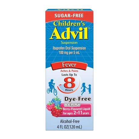 Advil Children's Dye-Free/Sugar-Free Liquid Fever Reducer/Pain Reliever 100