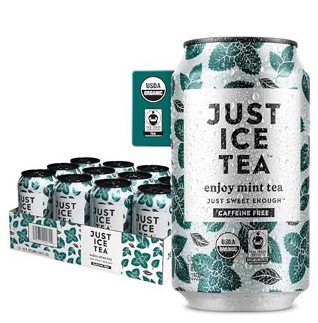 Just Ice Tea, Enjoy Mint Iced Tea, 12-Pack (12oz Cans), Caffeine Free Herbal