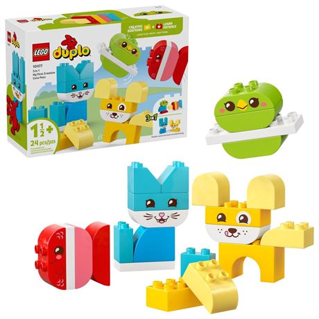 LEGO DUPLO My First 3 in 1 Creative Cute Pets Building Toy for Toddlers -