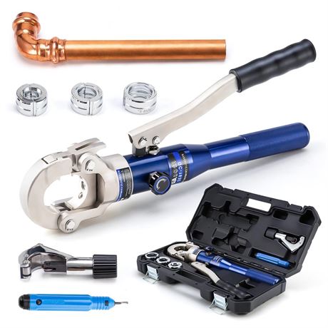 Copper Tube Fittings Hydraulic Pipe Crimping Tool with 1/2",3/4" and 1" Jaw
