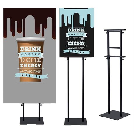 Heavy Duty Floor Poster Standing Display Poster Sign Holder with Non-Slip Mat