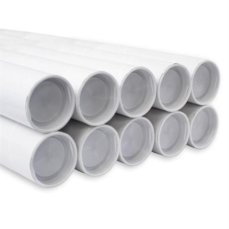 MagicWater Supply Mailing Tube 2 in x 24 in White - 10 Pack - for Shipping and