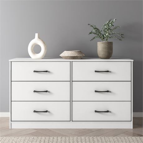 Mainstays Ardent 6 Drawer Dresser, 53.75" Wide, White