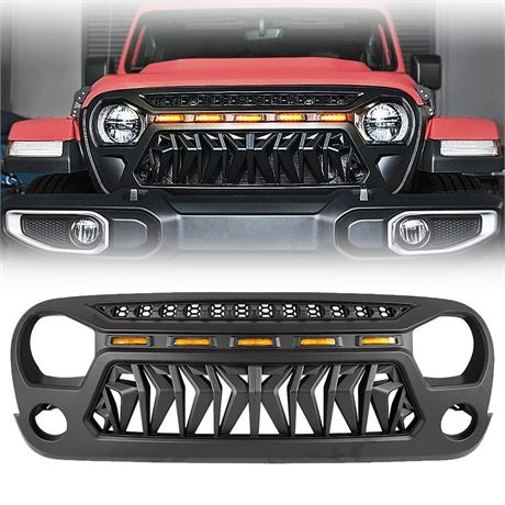 Shark Grille Mesh Grille For Jeep Wrangler JK JKU Unlimited Rubicon Sahara