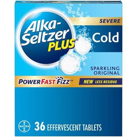 Alka-Seltzer Plus Powerfast Fizz Severe Cold Medicine  Original Effervescent