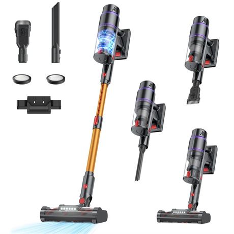 Cordless Vacuum Cleaner, 550W/50Kpa/70Mins Vacuum Cleaners for Home with Smart