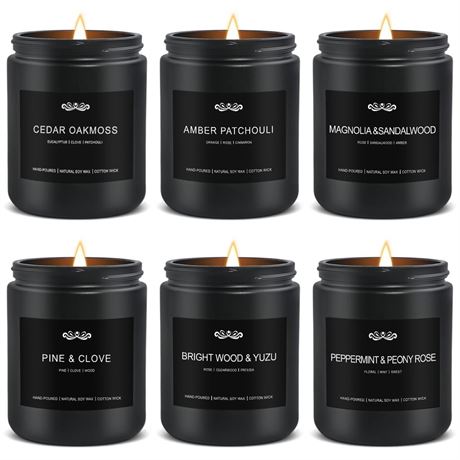 6 Pack Candles for Home Scented Aromatherapy Candles Gifts Set for Men, Men
