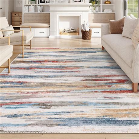 8x10 Area Rug - Large Rugs for Living Room Machine Washable Rug Non Slip Modern