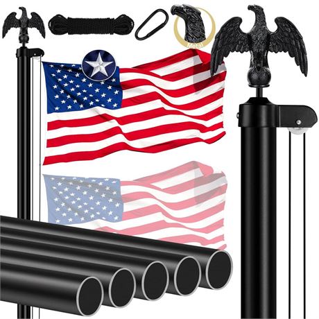 Heavy Duty Flag Pole Kit for Outside, 20 FT 12 Gauge Aluminum Flagpole for