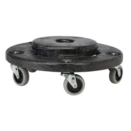 Rubbermaid 264000BLA Round Twist On/Off Container Dolly 55 gal 18.2 in Dia 6.6