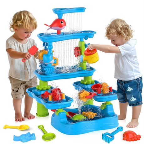 5-Tier Water Table for Toddlers Kids 1-3 3-5 4-8, Outdoor Sand & Water Play