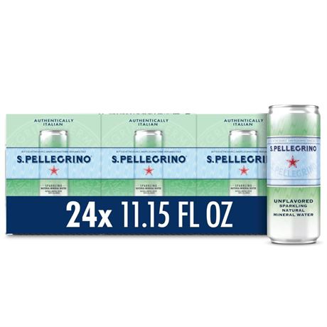 S.Pellegrino Sparkling Natural Mineral Water, Unflavored, 11.15 Fl. Oz 8pack