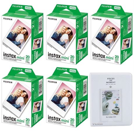 Fujifilm Instax Mini Instant Camera Film: 100 Shoots Total, (10 Sheets x 10)