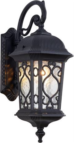 NLIEOPDA Large Outdoor Wall Light 20.87" H Black Waterproof Outside Wall Sconce