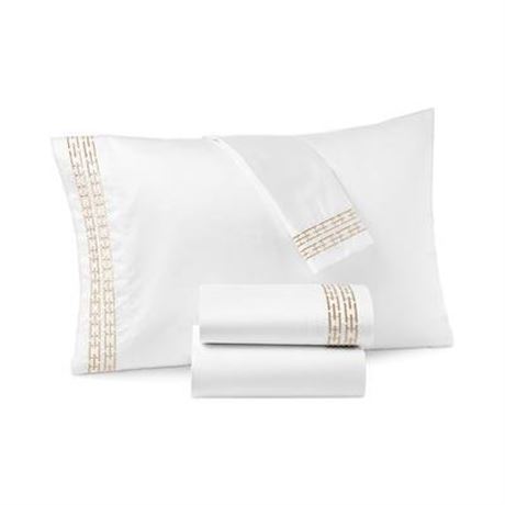 Hotel Collection Chain Links Embroidered 100% Pima Cotton Pillowcase, Standard,
