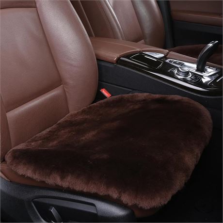 U&M Genuine Sheepskin Car Seat Cushion Natural Fur Fluffy Wool Auto Seat Cover