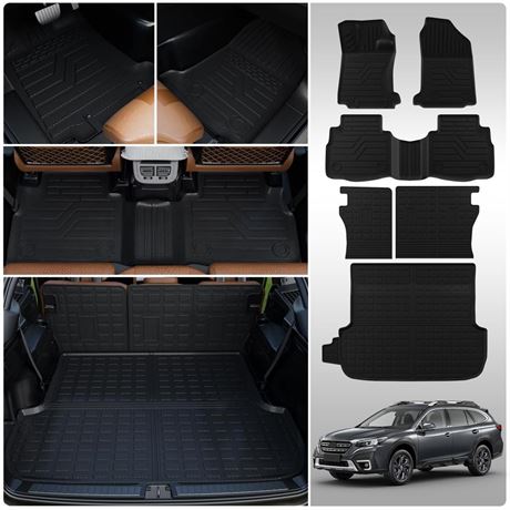 Floor Mats Compatible with 2020-2024 Subaru Outback Trunk Mat Cargo Liner Trunk