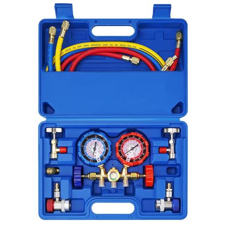 AC Manifold Gauge Set for R134a R12 R22 | Complete AC Recharge Kit with