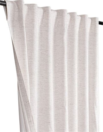 (1) Linen Curtains,Natural Curtain in Linen Viscose Slub 50x96 Natural, 1