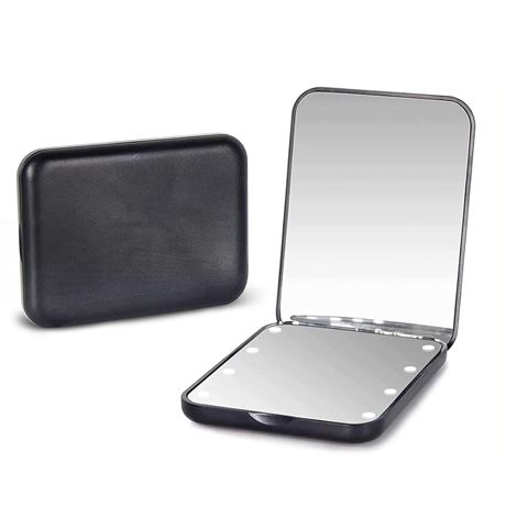 Kintion Pocket Mirror, 1X/3X Magnification LED Compact Travel Makeup Mirror