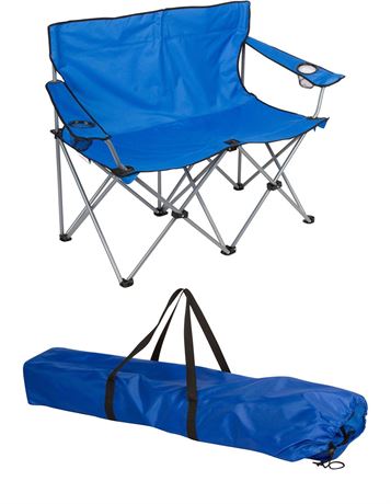 Trademark Innovations Loveseat Style Double Camp Chair, 40" L x 22" W x 31.5"