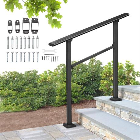 MESTYL Stair Handrails for Outdoor Steps, 2 to 3 Steps Stair Railing Indoor