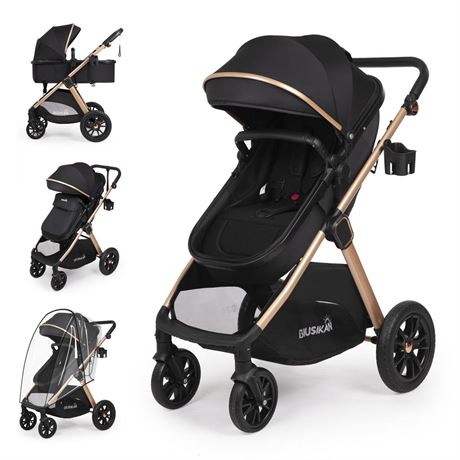 6-in-1 Convertible Baby Stroller with Bassinet Mode - Toddler Stroller