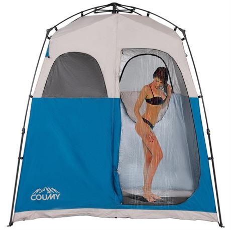 Instant Pop-up Camping Shower Tent Privacy Shelter with 1 Room/2 Rooms,