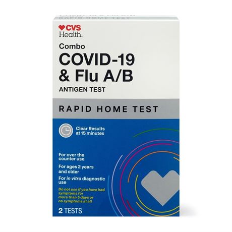 CVS Combo Covid-19 Flu a/B Antigen Test, 2 CT