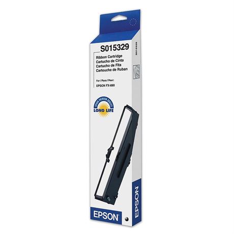 Epson S015329 FX-890 Fabric Ribbon -Cartridge (Black) in Retail Packaging