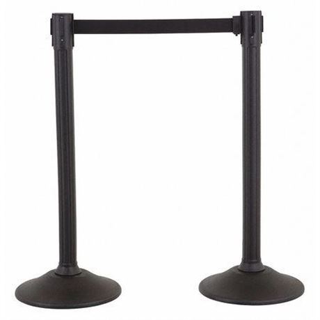 Barrier Post with Belt,HDPE,Black,PR