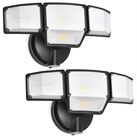 LUTEC 80W Dusk to Dawn Flood Lights Outdoor, 9000LM Super Bright LED Security