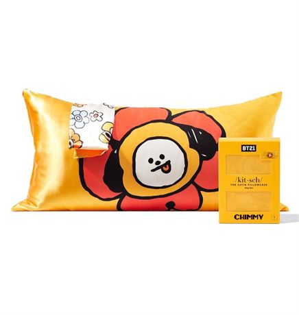 Kitsch x BT21 Satin Pillowcase with Zipper for Hair & Skin, Softer Than Silk