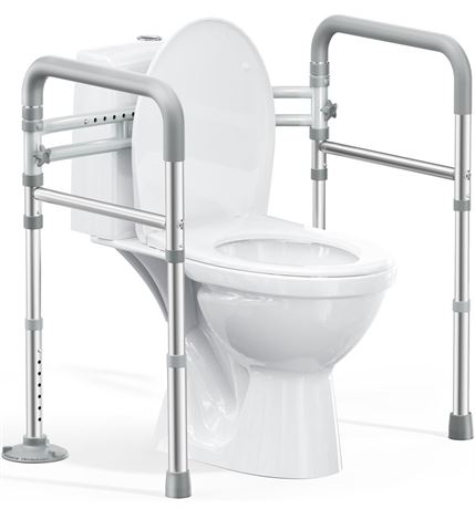Toilet Safety Rails for Seniors, FSA HSA Eligible Adjustable Height & Width