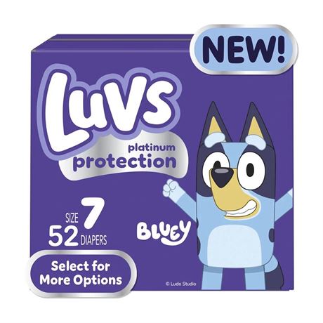 Luvs Platinum Protection Baby Diapers, Size 7, 52 Count