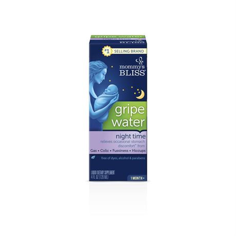 Mommy’s Bliss Gripe Water Night Time  Dietary Supplement  1 Month+  4 Fl Oz