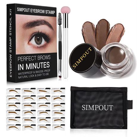 Eyebrow Stamp Stencil Kit for Beginner - Simpout Eye Brow Stamping Kit, Brow