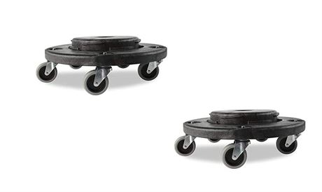 2 Pack Rubbermaid Commercial Products Brute Twist on/Off Round Dolly, Use with