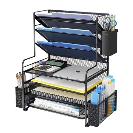 Simple Trending 7 Tier Desk File Organizer, Letter Tray Paper Organizer with