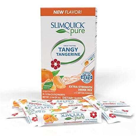 SlimQuick Extra Strength Weight Management Drink Mix for Women, Tangerine -