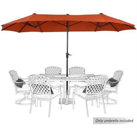 MF Studio 13  Red Rectangle Market Patio Umbrella