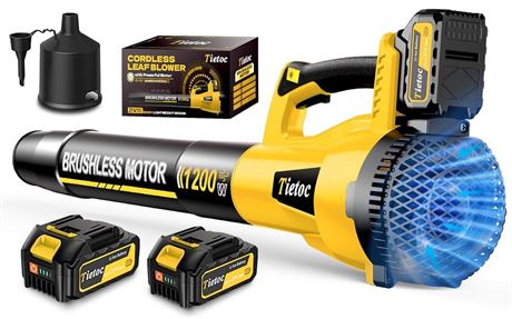 Leaf Blower Cordless with 2×5.0Ah Battery and Fast Charger,1200W Handheld