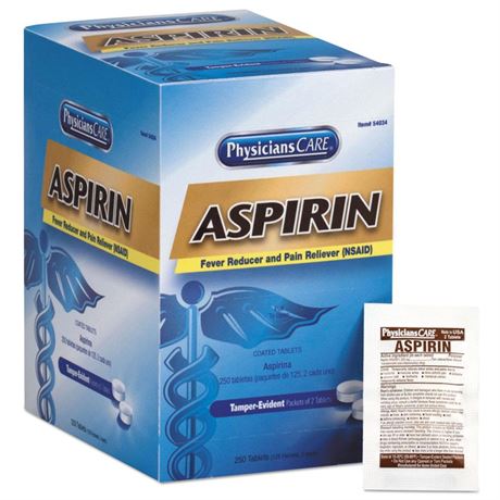 PhysiciansCare Aspirin Tablets, 250 Doses per Box ( FAO54034 )