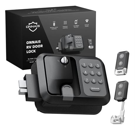 ONNAIS RV Door Lock Replacement with Password and Remote Control, RV Keyless