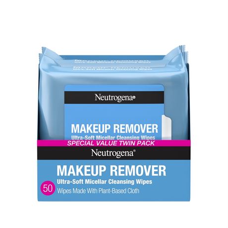 Neutrogena Makeup Remover Wipes, 2 Pack of 25 Count