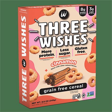 Three Wishes Grain Free Cereal, Cinnamon, Gluten-Free
