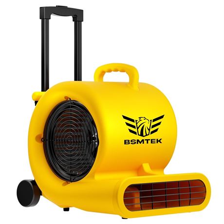 2500-5000 CFM 1HP Air Mover Blower Fan, Floor Blower Dryer, 3 Speeds, 4
