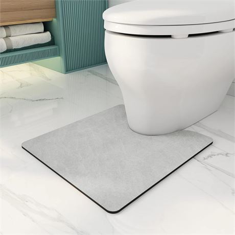 AMOAMI-Bathroom Toilet Rug Mat U Shaped-Absorbent Non Slip Grey Bathroom Rugs