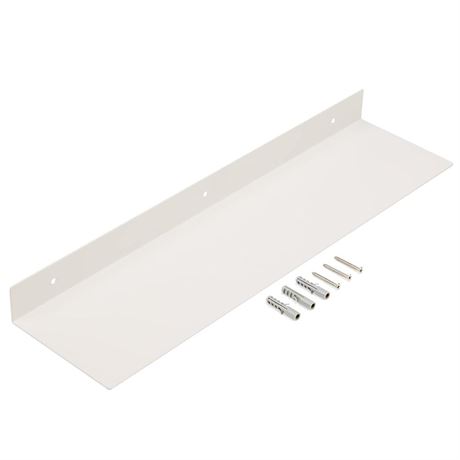 L-Shaped White Metal Floating Shelf Modern Heavy Duty Wall Mount Shelf 1 Pack