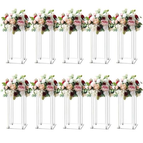 10 Pcs 15.75inch Acrylic Flower Vase Column Stand Wedding Flower Stand Wedding